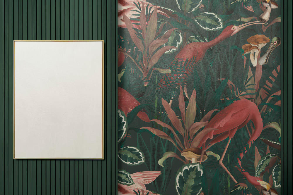 Framed Wallpaper Panels for Bungalows
