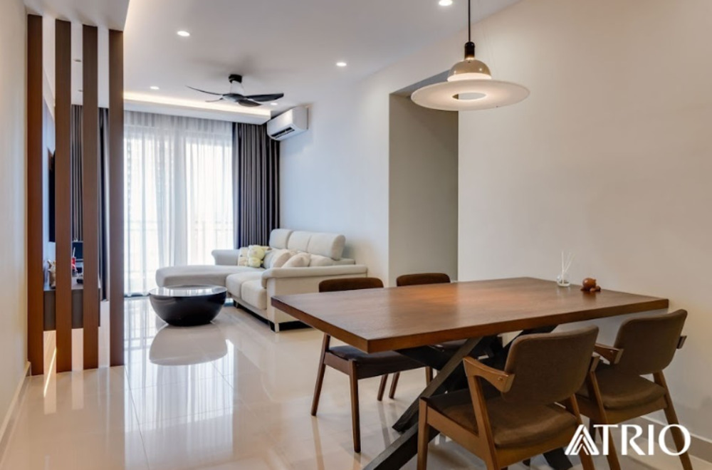 Expanded flooring to make the space larger and more cohesive